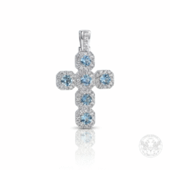 Alternative view of Бутиков кръст от бяло злато с Аквамарини-2.40ct. и странични брилянти- BR7100