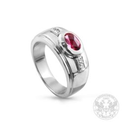 Пръстен с рубин и диаманти BR820 / 18K white gold ring with Ruby and Diamonds BR820