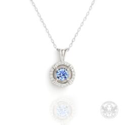 Златен медальон с централен Сапфир – 0.30ct. и странични Диаманти – 0.12ct. BR5180