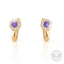 Обеци жълто злато с Танзанити – 0,46 ct. и Диаманти – 0,22 ct. BR5622