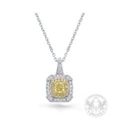 Бутиков медальон с натурален жълт Диамант-0.64ct Cushion Brilliant- BR7720GIA