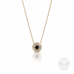 Дамско Halo колие с централен черен Диамант- 0.22ct. и странични брилянти- BR7143