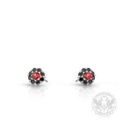 Дамски обеци със Сапфири-Red и Диаманти-Black BR9165
