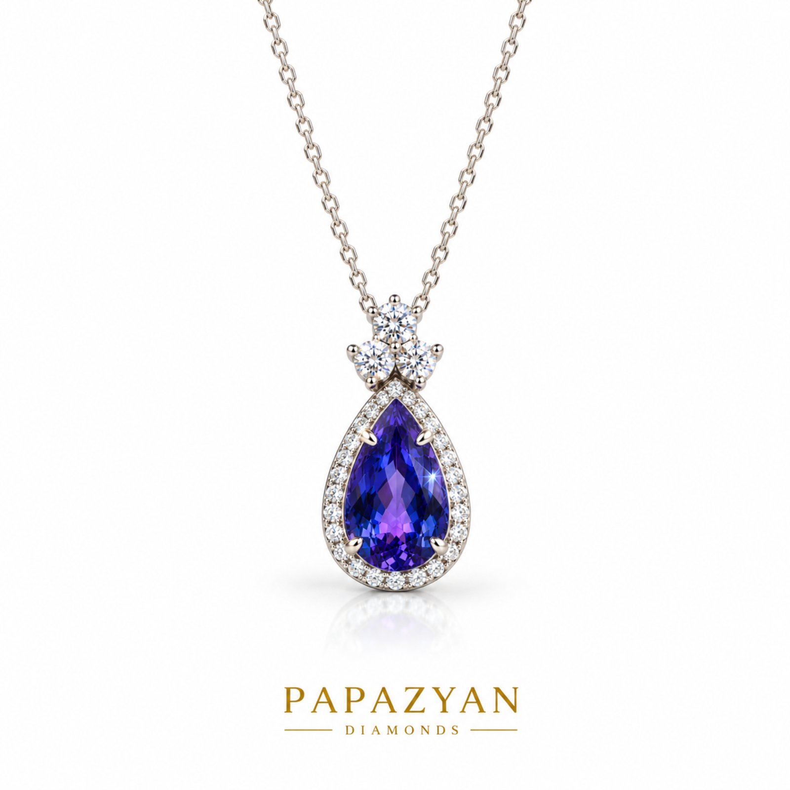 Медальон с централен Танзанит – 2.01ct. и странични Диаманти – 0.33ct. BR7720